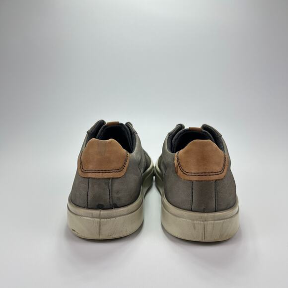 ECCO Soft 7 Grey Brown Leather Casual Shoes Sneakers Comfort Insole Men Size 10 main image 4